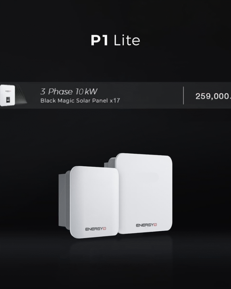 ระบบโซล่าเซลล์ติดหลังคา Energy LiB Solar Rooftop P1 Lite ขนาด 10 kW (ON-GRID) 3 Phase พร้อมติดตั้ง
