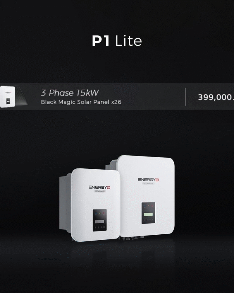 ระบบโซล่าเซลล์ติดหลังคา Energy LiB Solar Rooftop P1 Lite ขนาด 15 kW (ON-GRID) 3 Phase พร้อมติดตั้ง